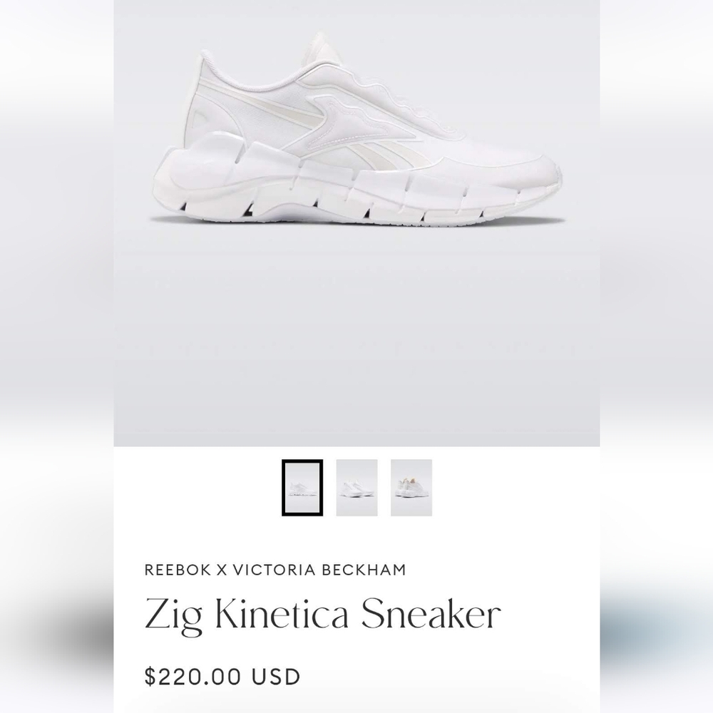 Reebok x Victoria Beckham Zig Kinetica Sneaker white womens 10.5 US, Vguc - Picture 4 of 13